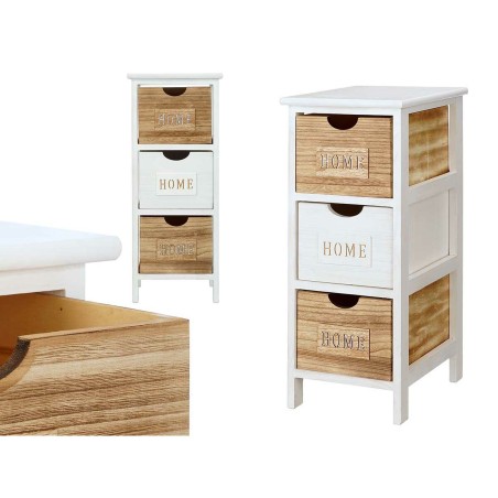 Cassettiera Gift Decor HW6650B-3D Home Bianco Marrone 26 x 63 x 32 cm