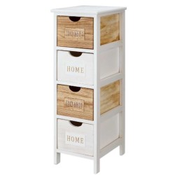 Cassettiera Gift Decor HW6650B-4D Home Bianco Marrone 26 x 81 x 31,6 cm