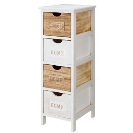 Cassettiera Gift Decor HW6650B-4D Home Bianco Marrone 26 x 81 x 31,6 cm