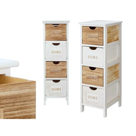 Cassettiera Gift Decor HW6650B-4D Home Bianco Marrone 26 x 81 x 31,6 cm