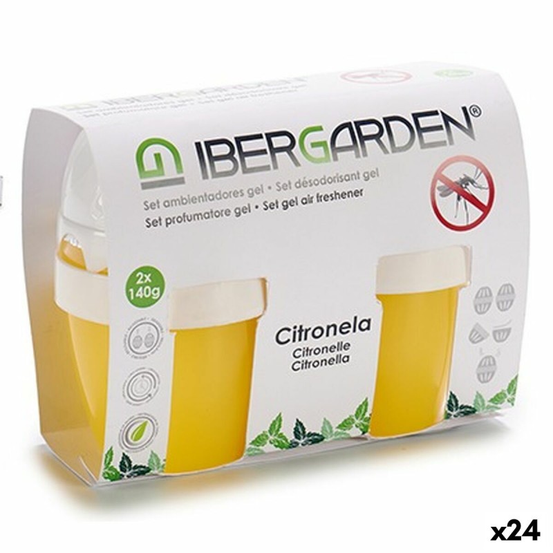 Set Deodorante per Ambienti Ibergarden 1165 1165 Citronella Gel (24 Unità) Set Deodorante per Ambienti Ibergarden 1165 1165 Citronella Gel (24 Unità)