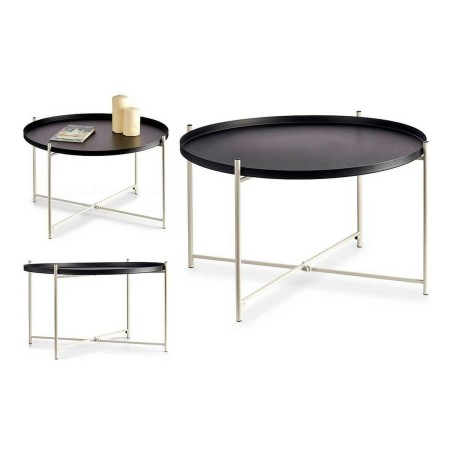 Tavolo aggiuntivo Gift Decor JY19736ARGW JY19736ARGW Bianco Nero 76,5 x 46 x 76,5 cm