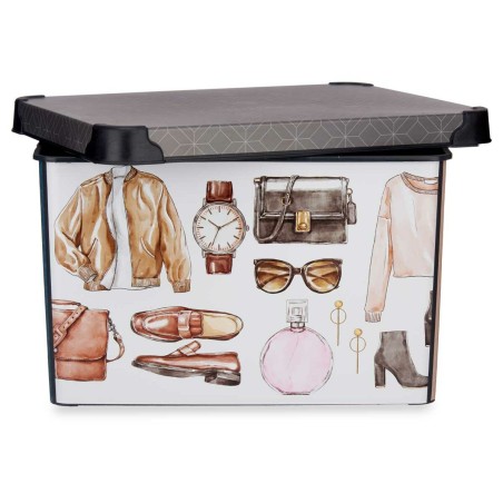 Scatola portaoggetti Kipit STYLE BOX-22L-3 Vintage Plastica Stampa Vintage 22 L Con manici (12 Unità)