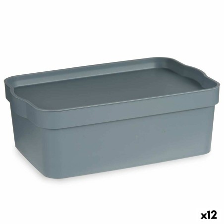 Scatola portaoggetti con coperchio Kipit TP593-2 TP593-2 Grigio Plastica 6 L (12 Unità)