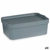 Scatola portaoggetti con coperchio Kipit TP593-2 TP593-2 Grigio Plastica 6 L (12 Unità)