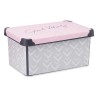 Scatola portaoggetti con coperchio Kipit STYLE BOX-10L-1 Vibes Grigio Rosa Plastica Stampa 10 L (12 Unità)