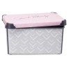 Scatola portaoggetti con coperchio Kipit STYLE BOX-10L-1 Vibes Grigio Rosa Plastica Stampa 10 L (12 Unità)