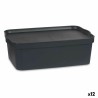 Scatola portaoggetti con coperchio Kipit TP595-1 TP595-1 Antracite Plastica 14 L (12 Unità)