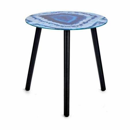 Tavolo aggiuntivo Gift Decor 18S6906-N-RD-40CM 18S6906-N-RD-40CM Azzurro Nero 40 x 41,5 x 40 cm Marmo (4 Unità)
