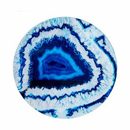 Tavolo aggiuntivo Gift Decor 18S6906-N-RD-40CM 18S6906-N-RD-40CM Azzurro Nero 40 x 41,5 x 40 cm Marmo (4 Unità)