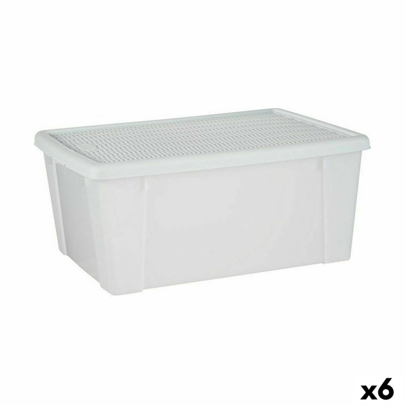 Scatola portaoggetti con coperchio Stefanplast 30853 Elegance Bianco Trasparente Plastica (6 Unità)
