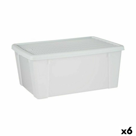 Scatola portaoggetti con coperchio Stefanplast 30853 Elegance Bianco Trasparente Plastica (6 Unità)