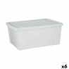 Scatola portaoggetti con coperchio Stefanplast 30853 Elegance Bianco Trasparente Plastica (6 Unità)