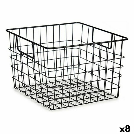 Cestino Multiuso Kinvara W7318 W7318 Nero Acciaio Con manici (8 Unità)