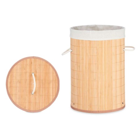 Cesto per i Panni Sporchi Kipit BA1315-435 BA1315-435 Naturale Cotone Poliestere Metallo Bambù Viscosa Legno MDF 48 L 37 x 50 x 