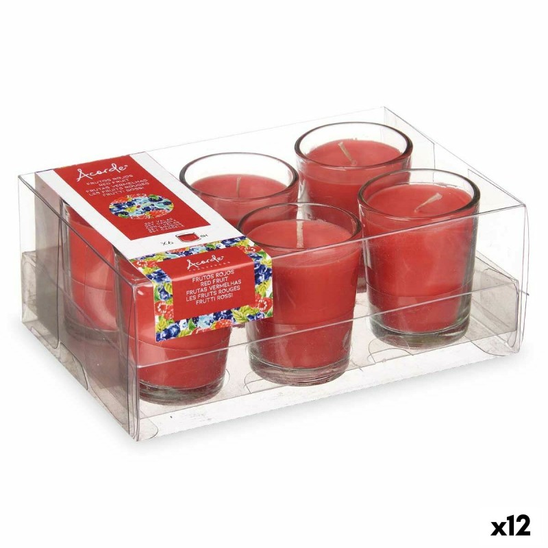 Set di Candele Profumate Acorde 48-A-AR 48-A-AR Frutti rossi Bicchiere (12 Unità)