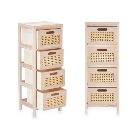 Cassettiera Rattan Naturale 27 x 73 x 25 cm 4 casseti