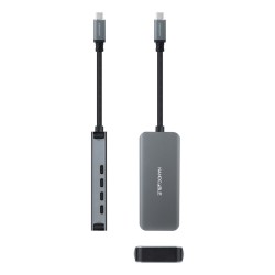 Hub USB NANOCABLE 10.16.4504 Grigio