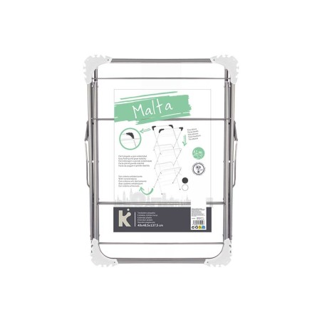 Stendibiancheria Pieghevole Kipit WR4062A-1NB-488 WR4062A-1NB-488 Bianco Argentato polipropilene Ferro 47 x 41 x 136 cm 49 x 6,5