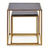 Set di 2 tavoli Gift Decor JY19350 JY19350 Nero Dorato Metallo Cristallo 50 x 50 x 50 cm