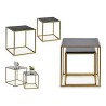 Set di 2 tavoli Gift Decor JY19350 JY19350 Nero Dorato Metallo Cristallo 50 x 50 x 50 cm