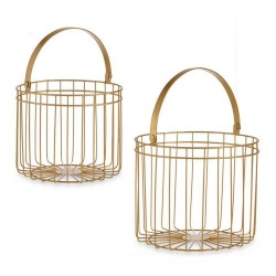 Set di Cestini Gift Decor JY19149G JY19149G Dorato Metallo Cilindrica