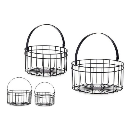 Set di Cestini Gift Decor JY19150BK JY19150BK Nero Metallo