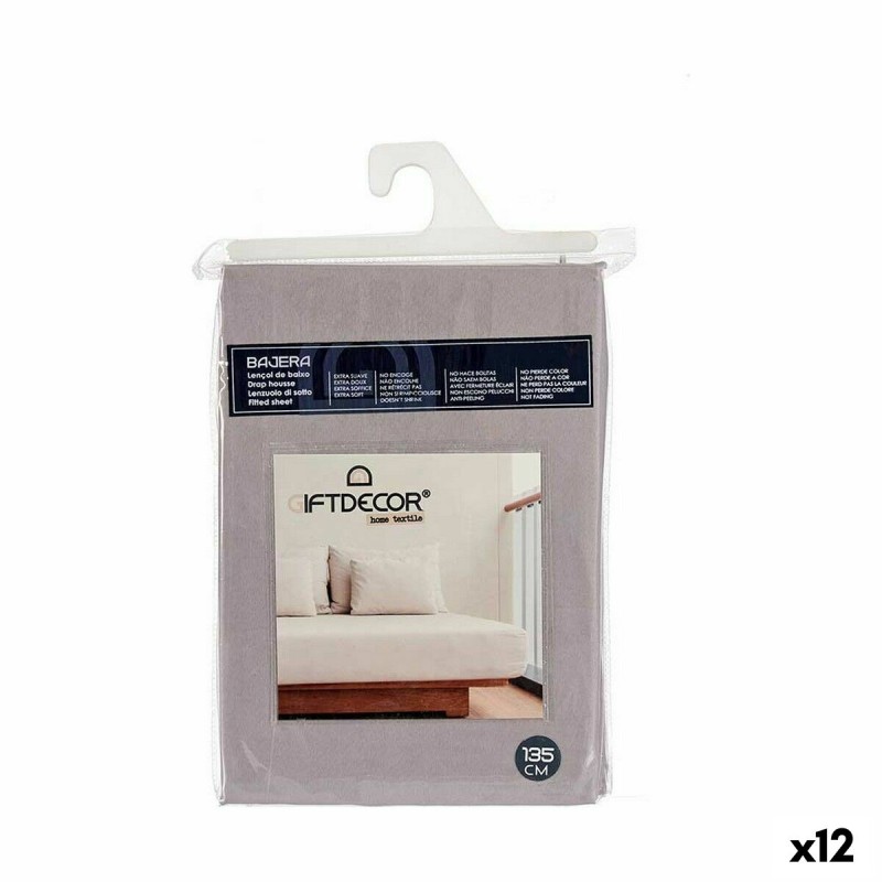Lenzuolo con angoli Gift Decor COL  1-A-135 COL  1-A-135 Antracite 135 cm (12 Unità)