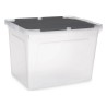 Scatola portaoggetti con coperchio Kipit 87953 87953 Trasparente Antracite Plastica 48 L (6 Unità)