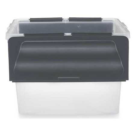 Scatola portaoggetti con coperchio Kipit 87953 87953 Trasparente Antracite Plastica 48 L (6 Unità)