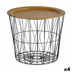 Tavolo aggiuntivo Gift Decor JY21093M JY21093M Nero Dorato 52 x 40 x 52 cm (4 Unità)