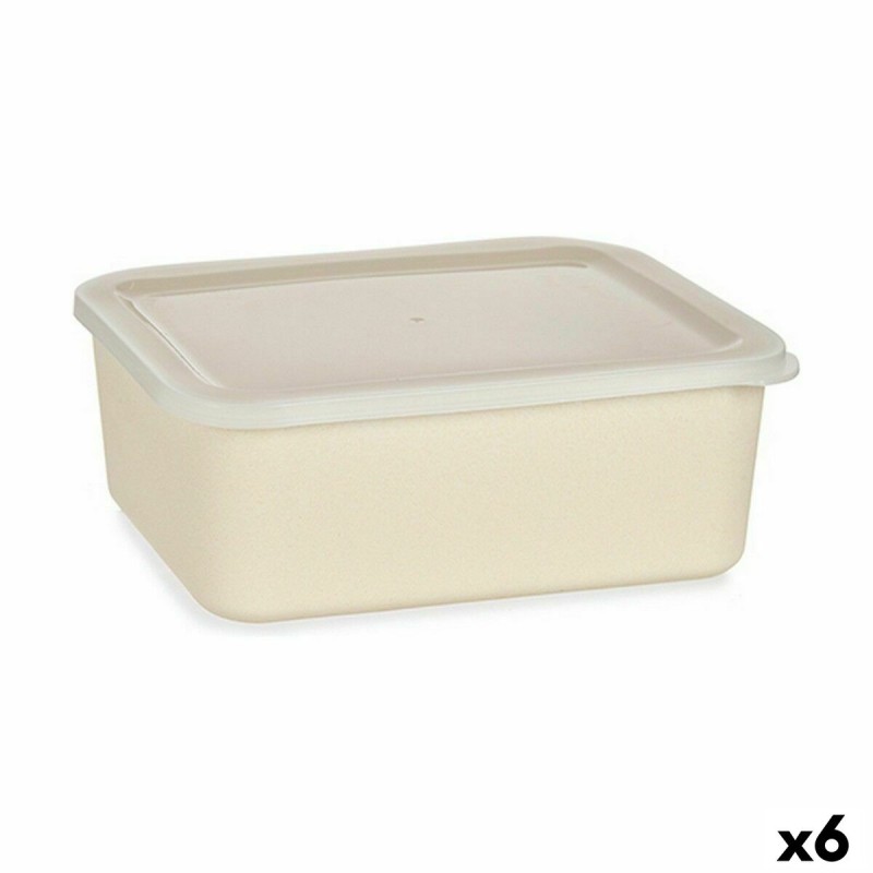 Scatola portaoggetti con coperchio 7967 7967 Giallo Bambù Melammina Amido di mais (6 Unità)