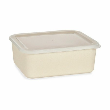 Scatola portaoggetti con coperchio 7967 7967 Giallo Bambù Melammina Amido di mais (6 Unità)