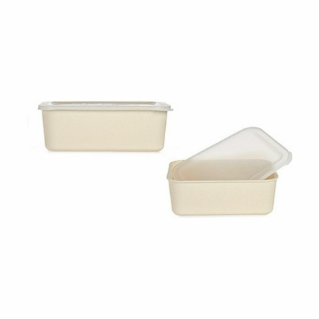 Scatola portaoggetti con coperchio 7967 7967 Giallo Bambù Melammina Amido di mais (6 Unità)