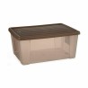 Scatola portaoggetti con coperchio Stefanplast 30854 Elegance Marrone Trasparente Marrone Chiaro Plastica (6 Unità)