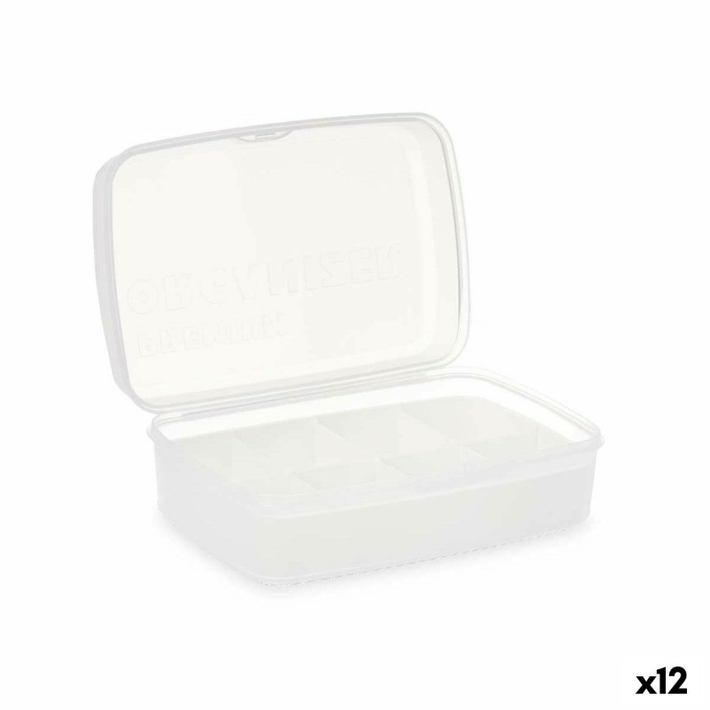 Scatola con scomparti Kinvara 02 1192 02 1192 Bianco Trasparente Plastica (12 Unità)