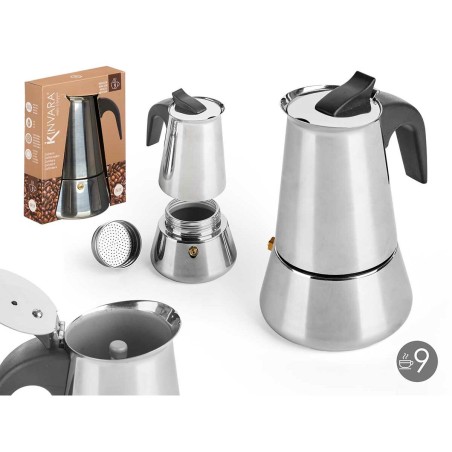 Caffettiera Italiana Kinvara HF2-900S HF2-900S Nero Argentato Acciaio Plastica 9 Tazze