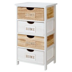 Cassettiera Gift Decor HW6650-4D Home Bianco Marrone 40 x 73,5 x 29 cm