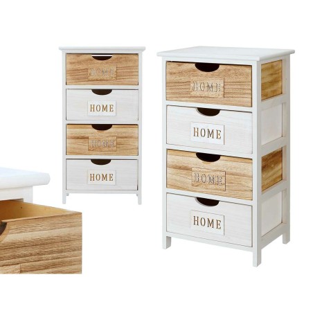 Cassettiera Gift Decor HW6650-4D Home Bianco Marrone 40 x 73,5 x 29 cm