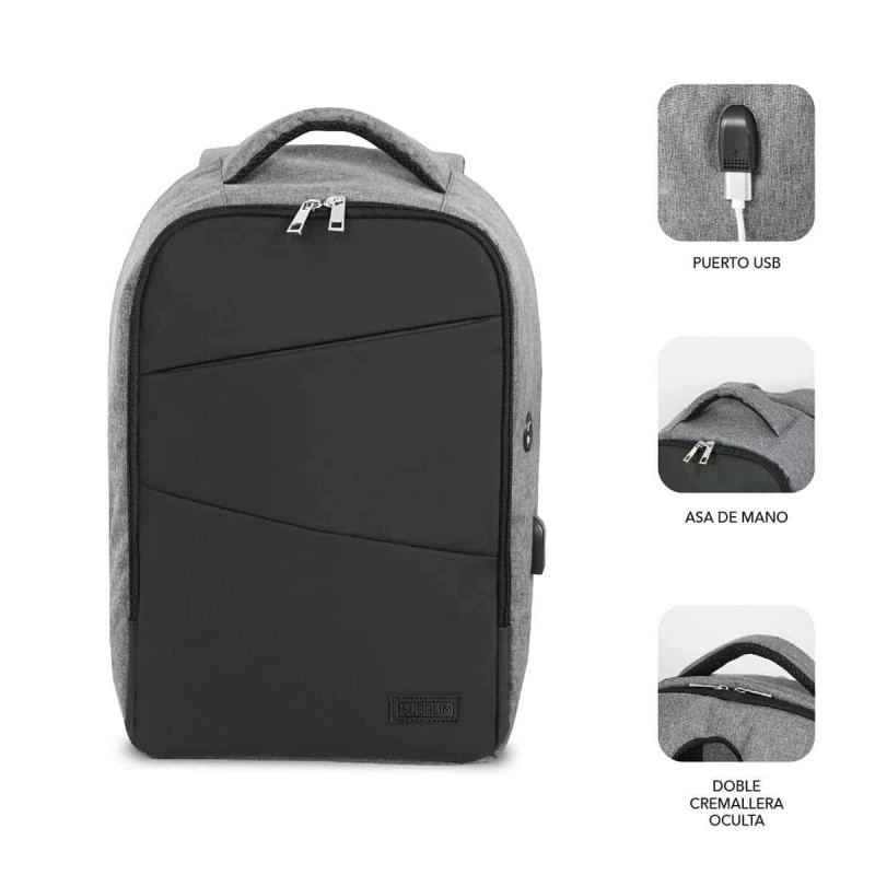 Zaino per Portatile Subblim SUBBP3SA1100 Nero 16" Zaino per Portatile Subblim SUBBP3SA1100 Nero 16"