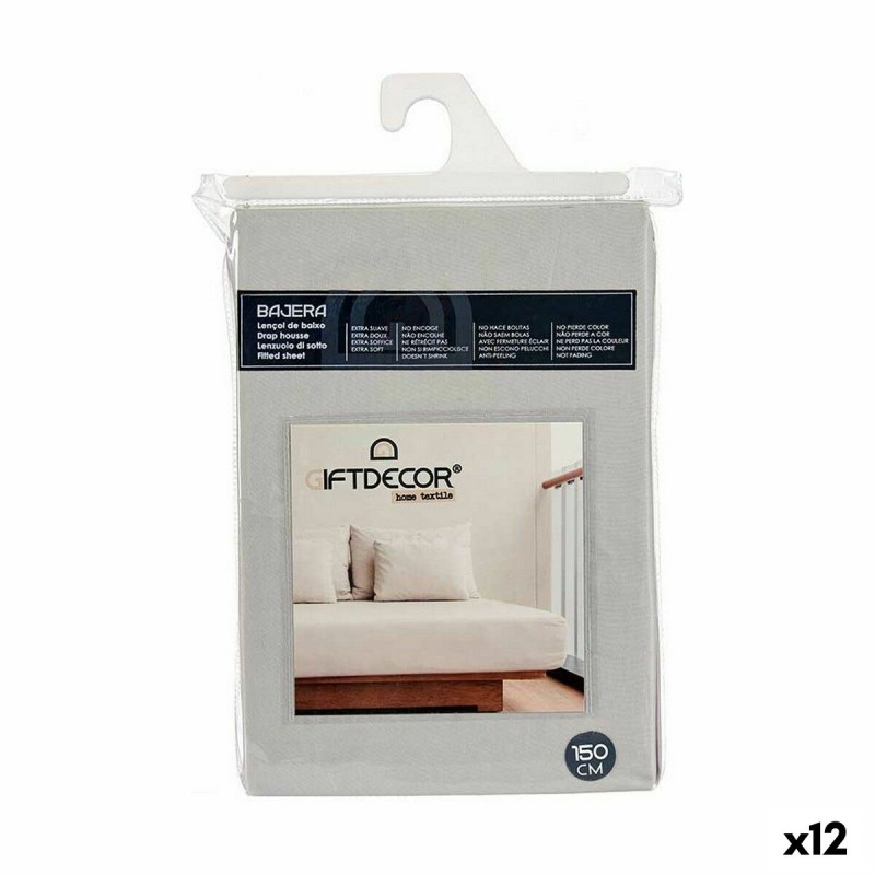 Lenzuolo con angoli Gift Decor COL 2-A-150 COL 2-A-150 Grigio 150 cm (12 Unità) Lenzuolo con angoli Gift Decor COL 2-A-150 COL 2-A-150 Grigio 150 cm (12 Unità)