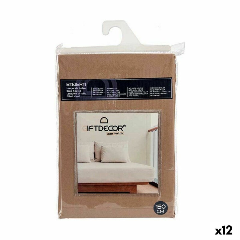 Lenzuolo con angoli Gift Decor COL  4-A-150 COL  4-A-150 Marrone 150 cm (12 Unità)