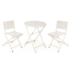 Tavolo con 2 sedie Ibergarden HS23377/78 HS23377/78 Bianco 96 x 60 x 22,5 cm