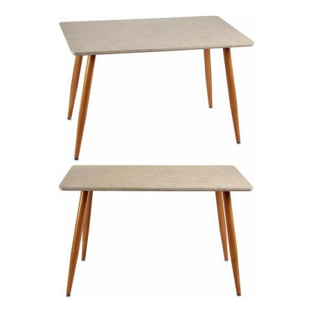 Tavolo aggiuntivo Marrone Bianco Pietra Metallo Melammina DM (70 x 120 x 75 cm)