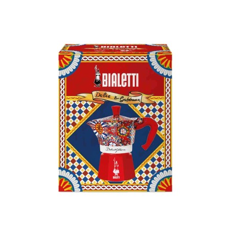 Caffettiera Italiana Bialetti MOKA D&G Alluminio Bachelite 3 Tazze