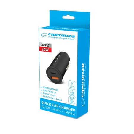 Caricabatterie per Auto Esperanza EZC111K Nero 20 W