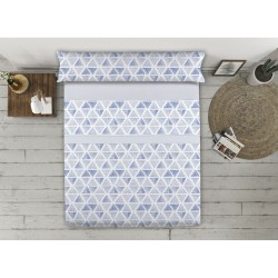 Set di Lenzuola Happy Home TRIANGLES AH Azzurro Ala francese