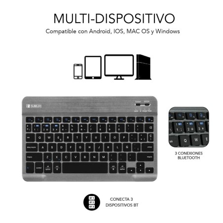 Custodia per Tablet e Tastiera Subblim Samsung Galaxy A8 Nero