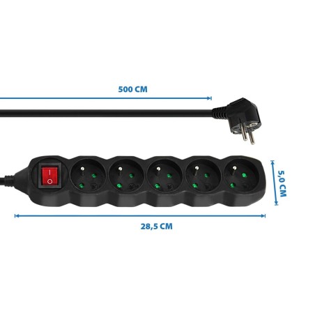 Multipresa 5 Prese con Interruttore Esperanza ELK216K 3680 W (5 m)