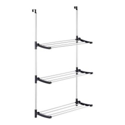 Stendibiancheria Pieghevole Kipit 17018 17018 Nero Argentato Metallo Plastica 7 x 61,5 x 12,5 cm Riattaccare